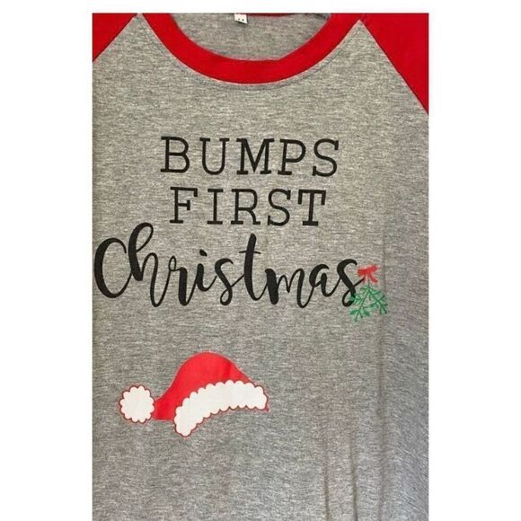 Christmas holiday maternity bumps first Christmas T-shirt size medium - Picture 3 of 4
